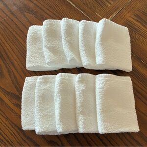 The Big One Wash Cloth White Lot Set 10 Cotton Bathroom Restroom Small Absorbent